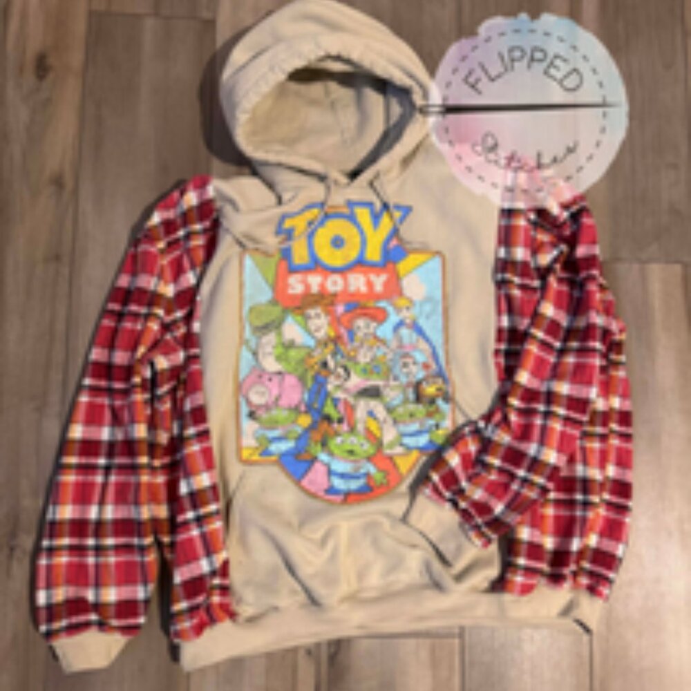 Upcycled Toy Story Hoodie _ Flipped Stitches